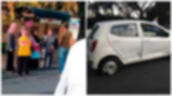 Kondisi mobil korban tabrakan.