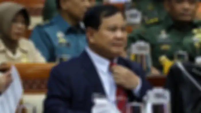 Prabowo Subianto saat hadiri rapat perdana dengan Komis I DPR RI