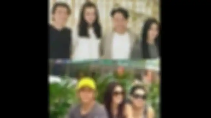 Foto lama Syahrini bareng Luna Maya dan Ariel NOAH.