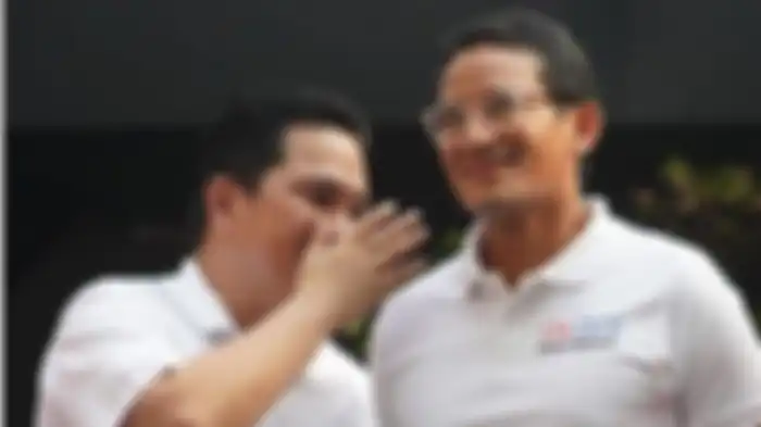 Sandiaga Uno saat bertemu Erick Thohir