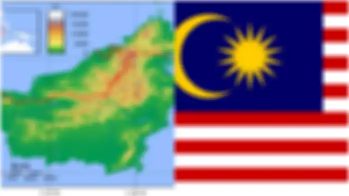 Pulau Kalimantan dan Bendera Malaysia
