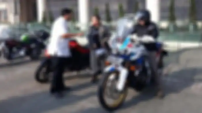 Deretan moge di Mal Senayan City yang dicek pajaknya oleh BPRD DKI Jakarta dan Samsat Jakarta Selatan, Minggu (22/12/2019) 