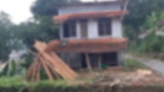 Kampung tak berpenghuni di Desa Harkatjaya, Kecamatan Sukajaya, Kabupaten Bogor, Kamis (2/1/2020) pasca terjadi bencana banjir dan longsor