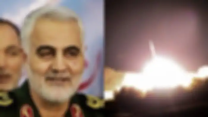 Iran melakukan serangan rudal balas dendam ke pangkalan AS di Irak atas kematian Qasem Soleimani, Rabu (8/1/2020). 