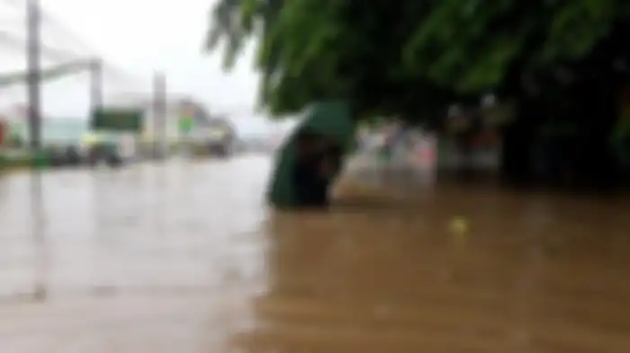 10 kecamatan di Kota Bekasi terendam saat banjir (1/1/2020).