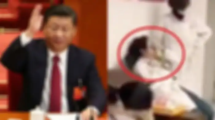 Presiden China  Xi Jinping dan Perawat rumah sakit China.