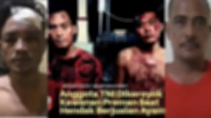 Pelaku dan korban. Nasib preman pasar kini setelah nekat keroyok anggota TNI dari Yonif Raider Praka Bambang Zulkifli, personel gabungan turun tangan. 