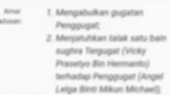 Isi amar putusan majelis hakim Pengadilan Agama Jakarta Selatan yang mengabulkan gugatan cerai Angel Lelga terhadap Vicky Prasetyo, Senin (30/3/2020). (Dokumentasi Pengadilan Agama Jakarta Selatan)