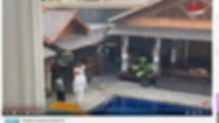 Proses penyemprotan disinfektan di kediaman Sule. (Kolase TribunJakarta/Tangkapan Layar YouTube Sule Channel via Tribunstyle.com )