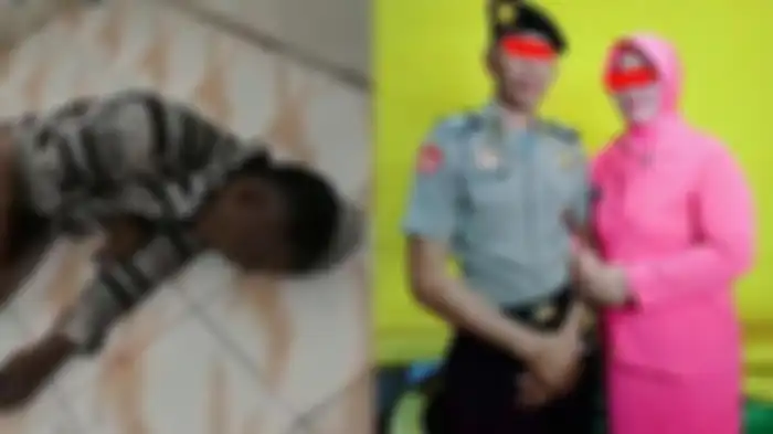 Kolase Foto Serda HA, Bripka He, dan istrinya yang berinisial HT 