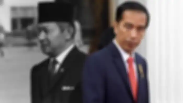 Mantan Presiden RI pada rezim orde baru, Soeharto (kiri) dan Presiden RI saat ini, Jokowi (kanan).