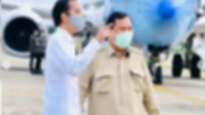 Presiden Jokowi dan Menhan Prabowo saat kunjungan ke Kalimantan Tengah. 