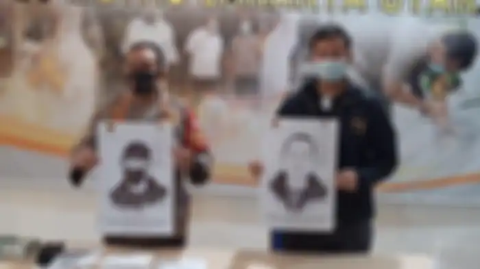 Sketsa wajah pelaku penembakan di ruko Royal Gading Square, Pegangsaan Dua, Kelapa Gading, Jakarta Utara, Kamis (13/8/2020) siang