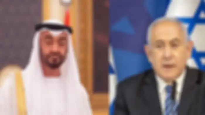 Putra Mahkota Uni Emirat Arab (UEA) Pangeran Mohammed bin Zayed (MBZ) dan Perdana Menteri Israel Benjamin Netanyahu