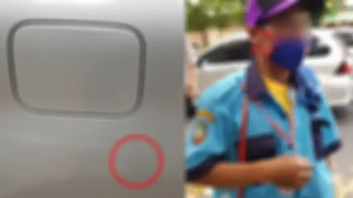 Seorang jukir di Kepatihan Wetan mengamuk dan menggores mobil milik seorang warga, karena kesal tak dibayar sesuai tarif resmi, Sabtu (29/8/2020). 