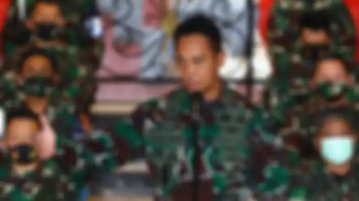 KSAD Andika Perkasa saat melakukan konferensi pers