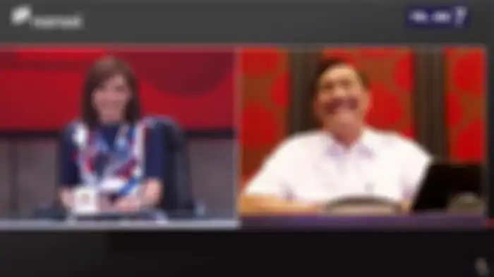 Najwa Shihab dan Luhut dalam tayangan Mata Najwa.