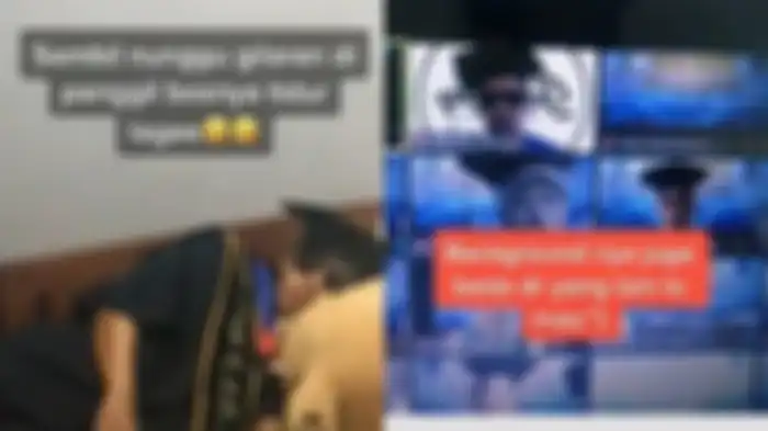 Aksi santai mahasiswa yang ikuti wisuda online. 