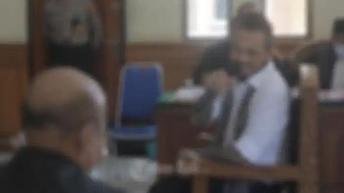 Jerinx saat menjalani sidang di PN Denpasar Selasa (27/10/2020)