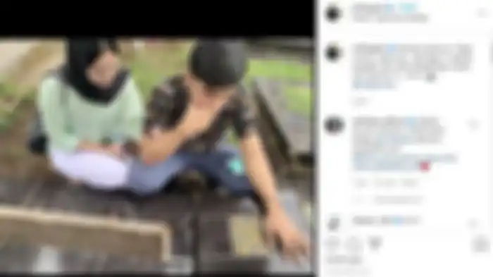 Lutfi Agizal ziarah ke makam ayah ditemani Nadya Indry 