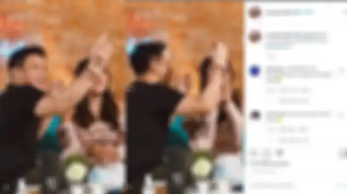 Anya Geraldine salting saat Ariel NOAH lakukan face painting 