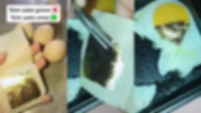 Viral gadis masak telur pakai emas 24 karat
