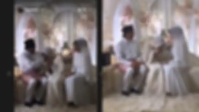 Momen saat Aleesya mencium tangan Engku Emran dan ibu barunya, Nabila Noor 