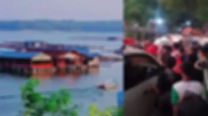 Ingin foto selfie dengan warung apung, perahu yang ditumpangi 20 wisatawan di Wadung Kedung Ombo di Boyolali terbalik pada Sabtu (15/5/2021).  Wisata lebaran berujung pilu. 