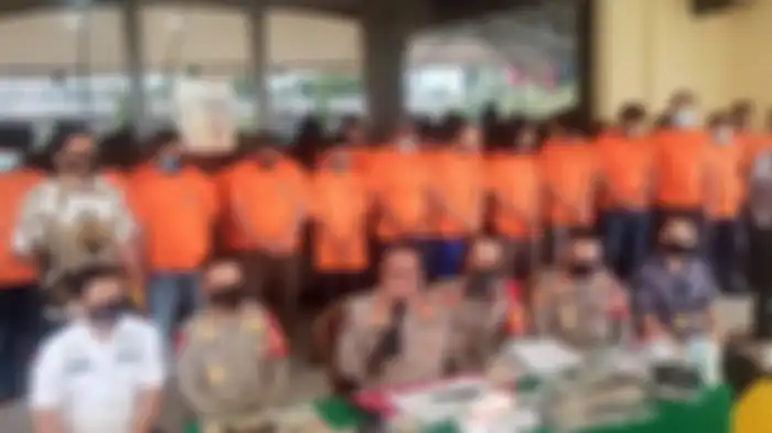  Konferensi pers pengungkapan pelaku pungli di Mapolres Metro Jakarta Utara, Jumat (10/6/2021). 