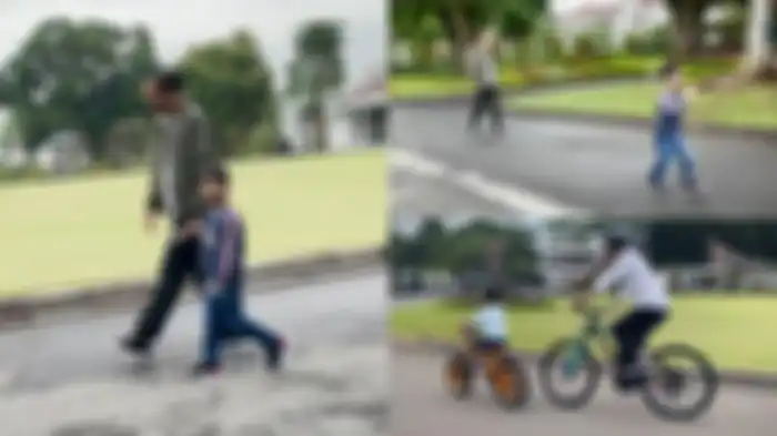 Potret Jan Ethes dan Presiden Jokowi saat bermain bersama.