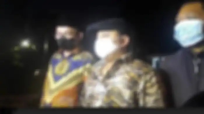 Presiden KPI Pitra Romadoni saat mengadukan Rizky Billar dan Lesti Kejora di Mapolda Metro Jaya, Semanggi, Jakarta Selatan, Kamis (7/10/2021)