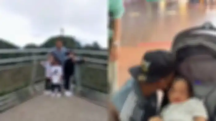 Shuib berlibur bersama anak-anaknya.