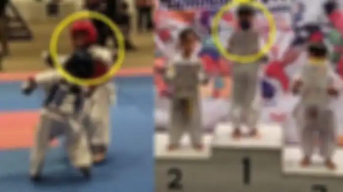 Minggu (14/11/2021), Jan Ethes Srinarendra ikut lomba Taekwondo