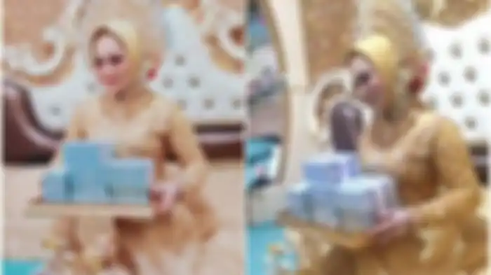 Viral pengantin wanita dapat mahar uang tunai Rp 300 juta. 