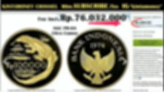Uang koin Rp 100 ribu gambar komodo laku Rp 76 jutaan.
