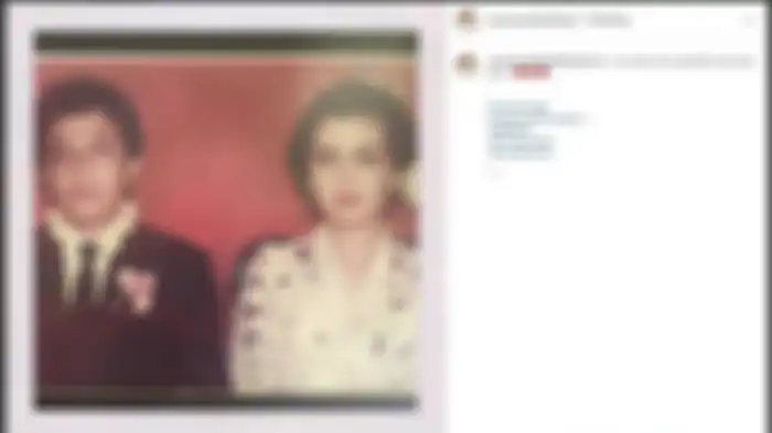 Postingan Emma Waroka soal foto diduga ayah dan ibu kandung Vanessa Angel. 