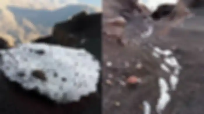 Ditemukan titik salju di jalur pendakian gunung Semeru.