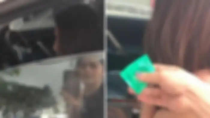 Wanita pergoki pelakor di dalam mobil suaminya