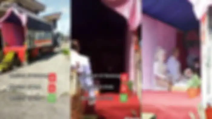Viral di media sosial, video sepasang pengantin gelar akad nikah di dalam bak truk, ini sosok dan cerita dibaliknya. 