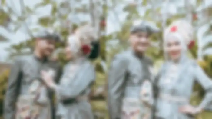 Kolase potret Ferry Irawan dan Venna Melinda dalam balutan busana adat Bali usai menggelar akad nikah.