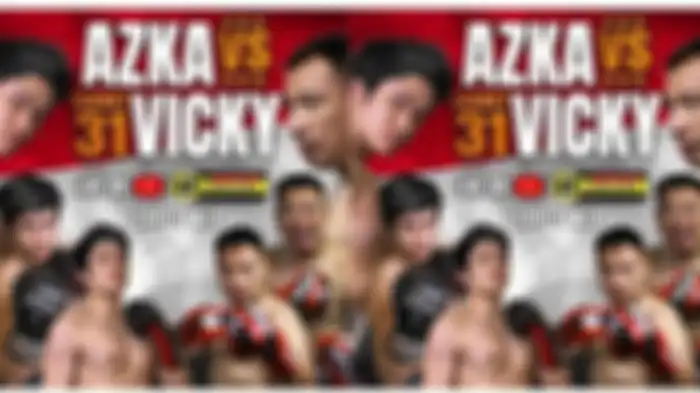 Poster duel tinju Azka VS Vicky Prasetyo.
