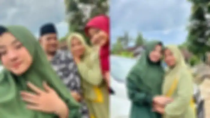 Findi Artika tampil polos bergamis hijau tanpa banyak memakai makeup. 