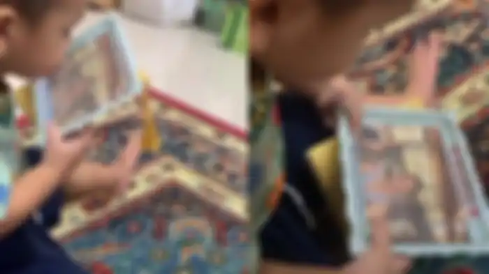 Gala Sky pandangi foto Bibi Ardiansyah dan ajak ngobrol 