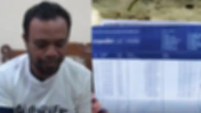 Lutfi Haryono, si pengemis yang memiliki dana ratusan juta di rekening saat dimintai keterangan di Kantor Kelurahan Ipilo, Kamis (2/6/2022)