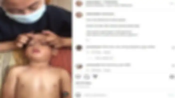 Potret Arkana yang sedang dipijat karena tidak enak badan