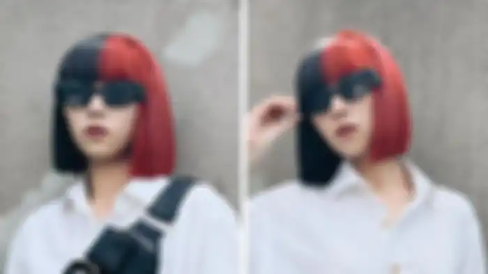 Isyana Sarasvati mewarnai sebelah rambutnya. 