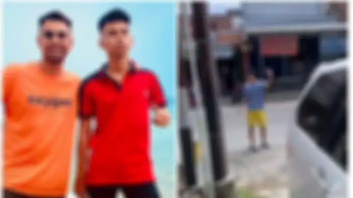 Dimas Ahmad alias Raffi Ahmad KW terlihat jadi tukang parkir.