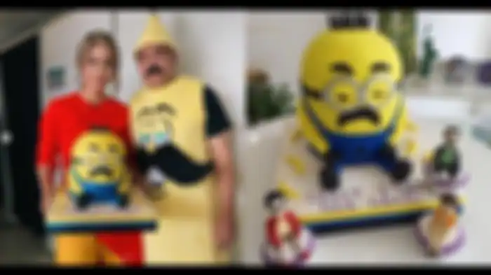 Inul Daratista rayakan ulang tahun Adam Suseno dengan tema Minions.