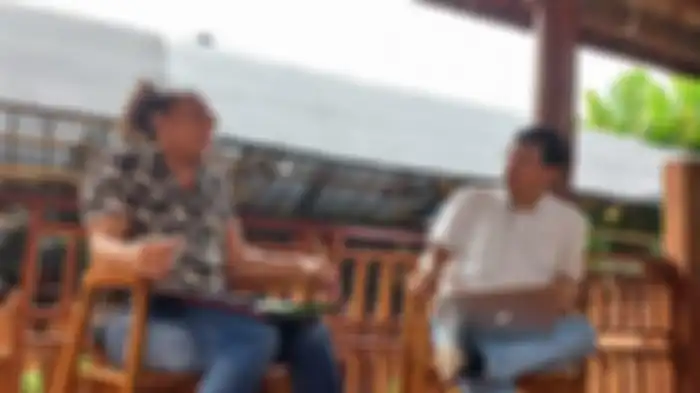 Kuasa Hukum Bharada E, Deolipa Yumara saat wawancara khusus dengan Wakil Direktur Pemberitaan Tribun Network Domu Ambarita di kawasan Depok, Jawa Barat, Selasa (9/8/2022).