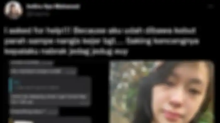 Cuitan Inayma yang meminta pertolongan karena dibawa ngebut oleh mantannya yang diduga Chandra Liow